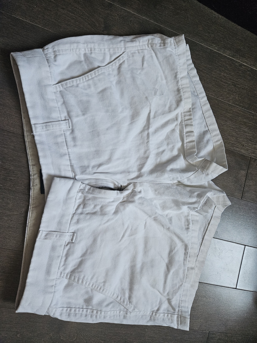 Crew White Casual Cotton-Blend Shorts